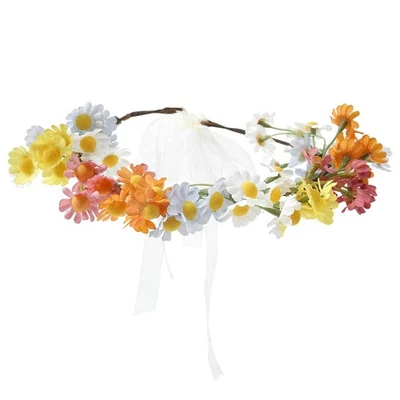 Corona Floral AWAYTR Flor Hippie - Diadema Boho Girasol para Mezcla de Colores  Foto 1 de 4