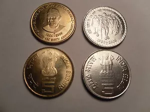 INDIA COMMEMORATIVE COINS-2 COINS-RS. 5/--GANDHI DANDI MARCH & RAJENDRA PRASD#B1 - Picture 1 of 1