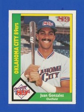 Juan Gonzalez - 1990 CMC Minor League Card #167 - Oklahoma City 89ers