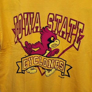 Iowa State University Cyclones Graphic T Shirt yellow Size Large Russel Athletic - Picture 1 of 5