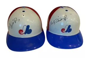 Montreal Expos Replik Baseball Schlaghelme Laich handsigniert Vintage Adjustrap - Bild 1 von 23