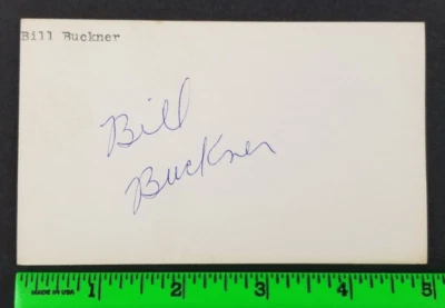 Vintage Bill Buckner Baseball Signed Autograph 3x5 Index Card - Image 1 of 3