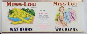 Label Can Miss Lou Dorgan McPhillips Map Mobile Alabama Cut Wax Beans - Picture 1 of 1