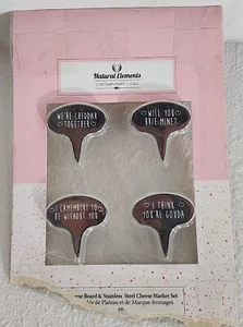 Cheese Markers Buffet Style 4 Set Lot Stainless Steel in original Packaging - Picture 1 of 14
