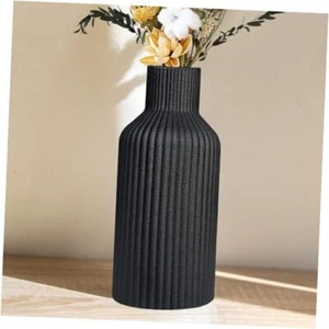 Vase, Ceramic Flower Vase, Minimalist Modern Home Decor, Matte Finish Black - Picture 1 of 7