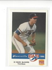 1986 Huntsville Stars Mark McGwire Rookie A's Cardinals
