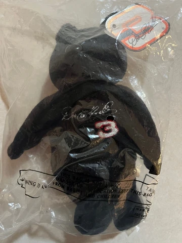 Gold'n Bears NASCAR #3 Dale Earnhardt Sr Black Beanie Baby - New In Sealed Bag Cover