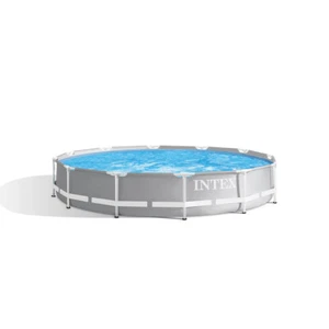 Intex 3.66mx76cm Prism Frame Premium Above Ground Swimming Pool Set Outdoor Grey - Picture 1 of 7