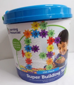LEARNING RESOURCES 10 PC SUPER BUILDING SET GEARS CONSTRUCTION SET MOTION & CASE - Picture 1 of 7