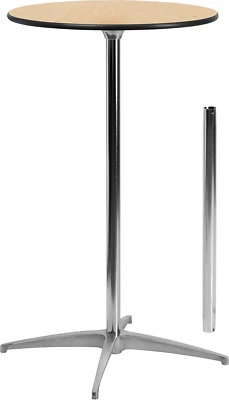 Mesa de cóctel Lars redonda de madera de 24"" con columnas de 30"" y 42", madera ajustable Foto 1 de 4