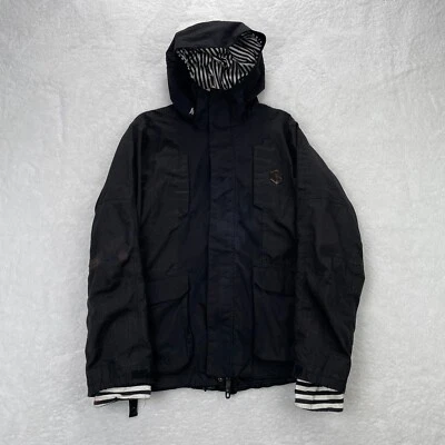 Chaqueta Burton Hombre Pequeña Negra Snowboard Shaun Colección Blanca Capucha Cremallera Completa Foto 1 de 4