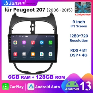 6+128GB Android 13 Autoradio Für Peugeot 206 206CC 2001-2008 GPS Navi 4G CarPlay - Bild 1 von 14