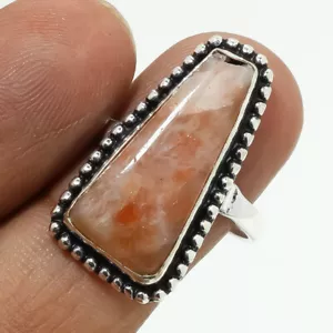 Sunstone Gemstone Ring Handmade Antique Design Ethnic Gift Jewelry 9" MXR 4946 - Picture 1 of 6