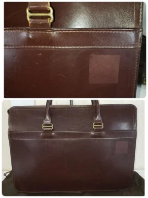 Maletín Whitehouse Cox L9892 con cremallera marrón oscuro brida cuero bolso de negocios usado Foto 1 de 4