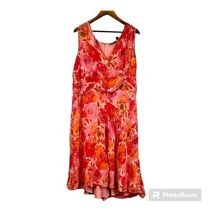 Avenue Vestido Mujer Sin Mangas Rojo -Naranja Multicolor Estampado Floral Talla Grande 22 - Imagen 1 de 13