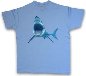 WHITE SHARK I T-SHIRT Jaws Diver Hawai Australia Attack Giant Monster Killer - Photo 1 sur 2