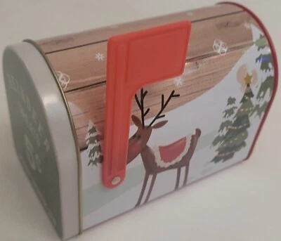 Holiday Gift Boxes Mailboxes Hinged Door w Flags Metal Mailbox XM36 Select Theme - Image 1 of 2