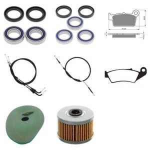 Overhaul Kit (Filter Brake Pads Cables Bearings) Fit KAWASAKI KXF450 2009 2010 - Picture 1 of 1