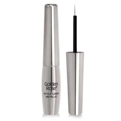 GOLDEN ROSE Eyeliner Stile Metallico 07 Argento Pennello Flessibile E Fine - Immagine 1 di 2