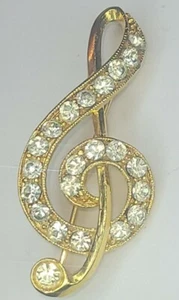 Broche Broche Rafaeliano Llave Agudos Nota Musical para Músico Tono Dorado Transparente... - Imagen 1 de 4
