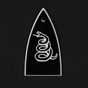 CUBIERTA DE VARILLA DE ARMADURA DE GUITARRA - Grabada - ESP LTD - METALLICA No pisar serpiente - Negra - Imagen 1 de 2
