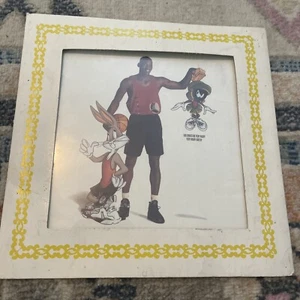 Vintage Michael Jordan Space Jam Carnival Fair Prize Glass Picture - Picture 1 of 3
