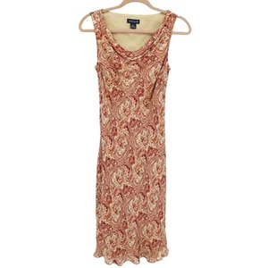 Ann Taylor Silk Dress Women 4 Beige Y2K Fairy Grunge Feminine Boho Hippie Casual - Picture 1 of 15