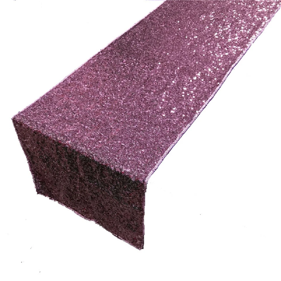 Corredor de mesa brillante con lentejuelas brillantes para boda dulce 16 fiestas (ROSA 12" x 108") Foto 1 de 1
