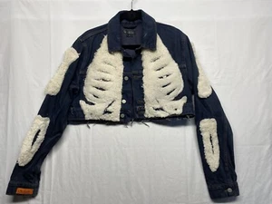 One Of One Skeleton Bone Denim Jeans Mode Jacke - Bild 1 von 9