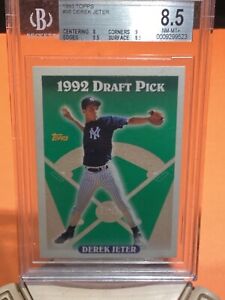 Derek Jeter, Beckett Graded 8.5 NM-MT, Topps 1992 Draft Pick, # 98.