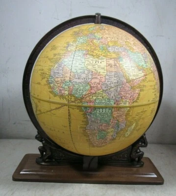 Soporte Atlas Globo Mundial Iluminado Vintage Años 60/70 Cram's Plasti-Lite 12" Foto 1 de 4