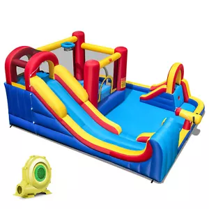 Inflatable Water Slide Giant Kids Water Park w/ Double Slides & 950W Blower - Picture 1 of 12