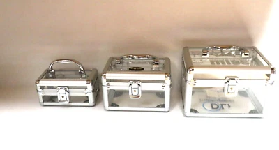 National American Miss Pageant 3 Lucite 单肩包盒锁钥匙完好银色 — 第 1/4 张图片