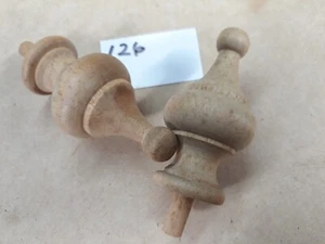 Lot of 2 New Wooden Finials #126 - Picture 1 of 3