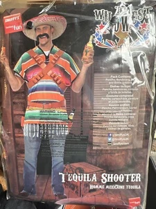 Adult Tequila Shooter Costumes Mens Ladies Poncho & Holster Stag Hen Fancy Dress - Picture 1 of 2