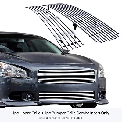 Fits 2009-2014 Nissan Maxima Billet Grille Grill Combo Insert - Image 1 of 4