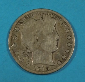 1915 BARBER HALF DOLLAR - SILVER - Picture 1 of 2