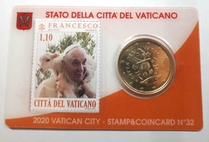 Moneta del Vaticano 14-02-2020) STAMP & COINCARD 2020 1,10 PONT. (ARANCIO) - Imagen 1 de 2