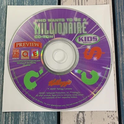 Kelloggs Who Wants To Be A Millionaire Kids Edition PC Preview Version DISC ONLY - Image 1 of 4