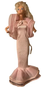Vintage 1966 Perfume Pretty Barbie Doll Pink Dress In Preowned Condition - Picture 1 of 13
