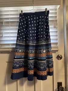 Studio West Multi-Color Indian Boho 100% Cotton Summer Flare Skirt Size XL NWT - Picture 1 of 9