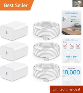 20W Schnellladen USB C Power Brick mit 6Ft Kabel - iPhone 16/15 Ladegerät Set - Bild 1 von 9