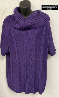 Черепаха шеи свитер Dressbarn короткий рукав размер 1 X кабель трикотажа - Изображение 1 из 3