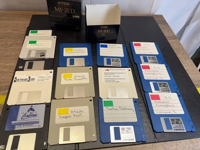 Vintage Lot of 13× 3.5" Floppy Disks – Turbo C, Harvard Graphics, AOL – Untested - Image 1 of 2