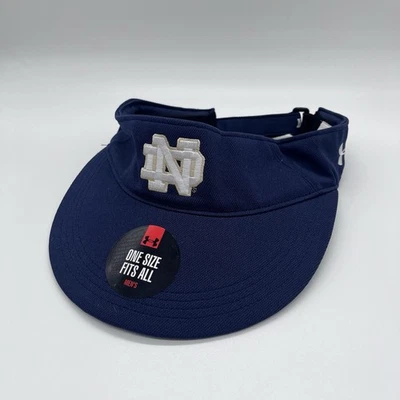 Notre Dame Under Armour Golf Visor Navy New Blue One Size Fits All Adjustable - Image 1 of 4