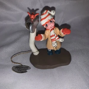 1958 Napco TOPOLINO ragazzo in cassetta postale vuota senza lettere di Natale statuina Giappone con etichetta - Foto 1 di 5