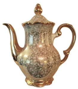 Porcelain Antique Coffee Pot Server Gold Gilded possibly Bavarian Marked Foreign - Picture 1 of 6