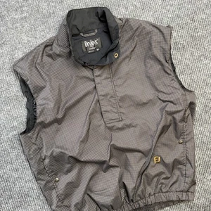 FootJoy Dryjoys Vest Mens Medium Gray Houndstooth Rain Windbreaker Golf Travel - Picture 1 of 10