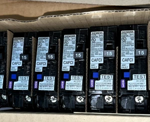 8 x SIEMENS QA115AFCN 15A 15A  AFCI PLUG ON NEUTRAL NO PIGTAIL WIRE - Picture 1 of 2