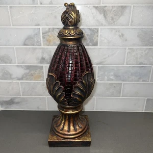 Egg Shaped Bronze and Red Decorative Statue - Picture 1 of 5